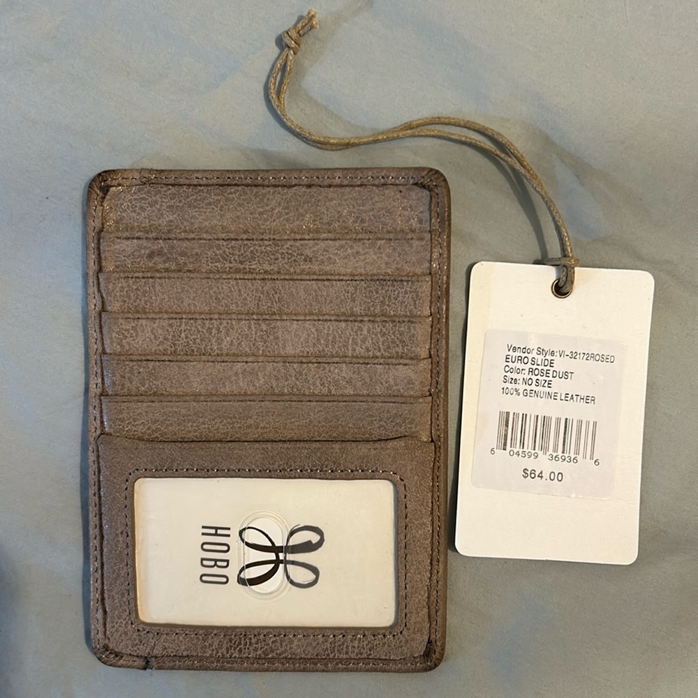 HOBO Euro Slide leather wallet in Rosedust